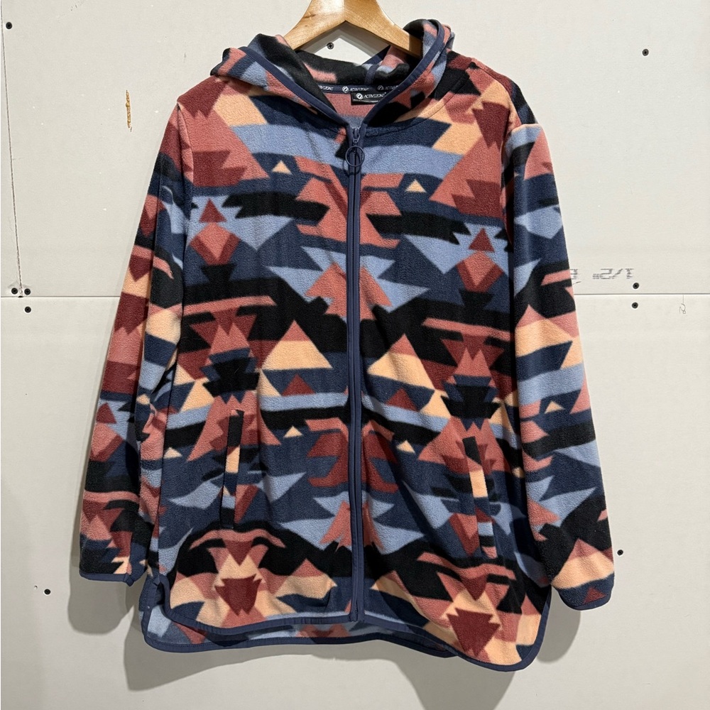 Reitmans Multicolor Geometric Fleece Jacket